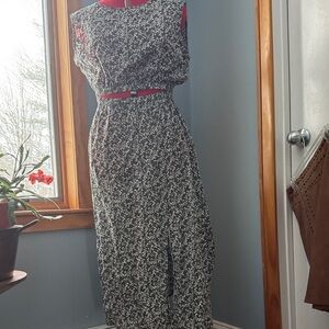 Apiece Apart Floral Dress with Red Accent